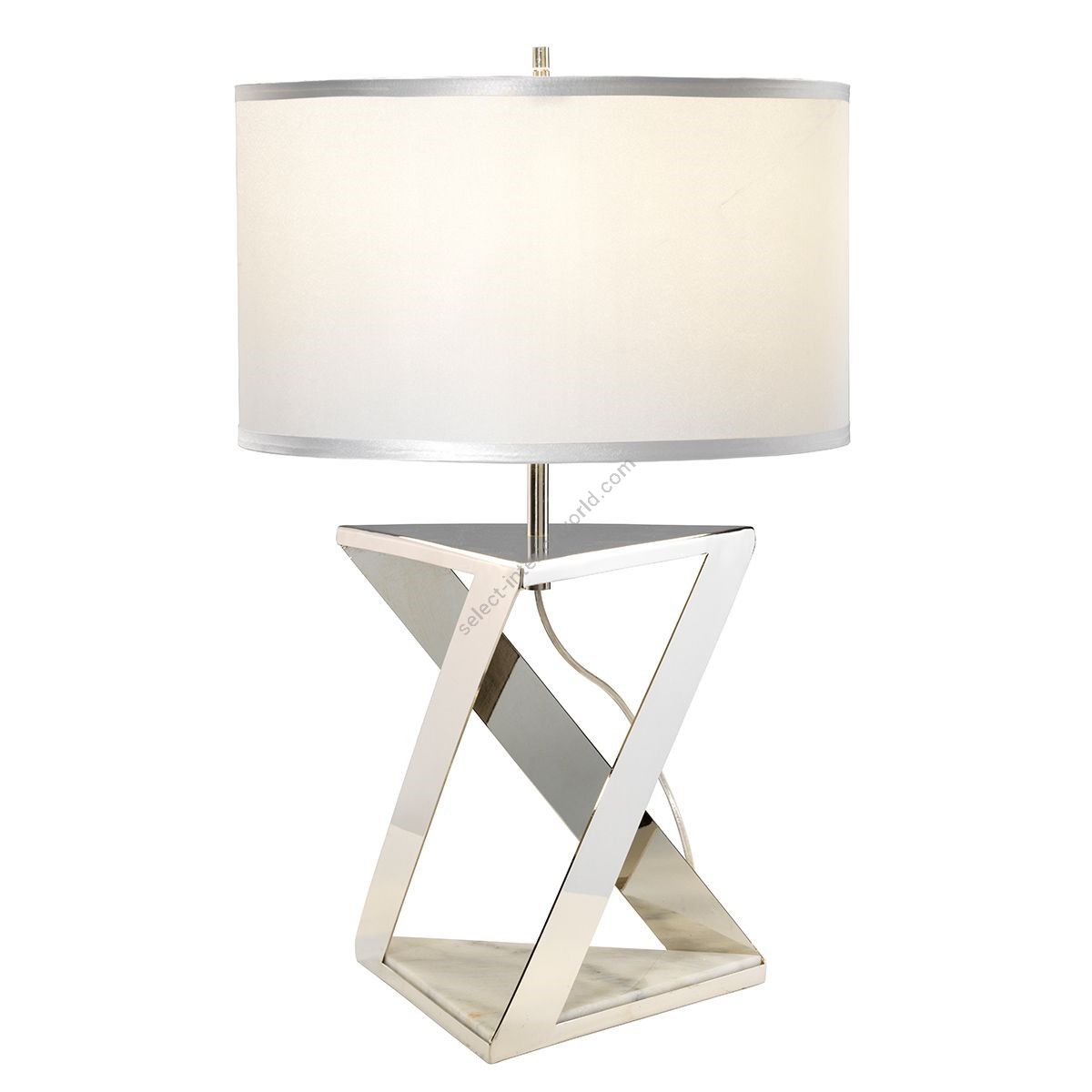 Elstead Lighting / Table Lamps / Aegeus 1 Polished Nickel with Silver Shade