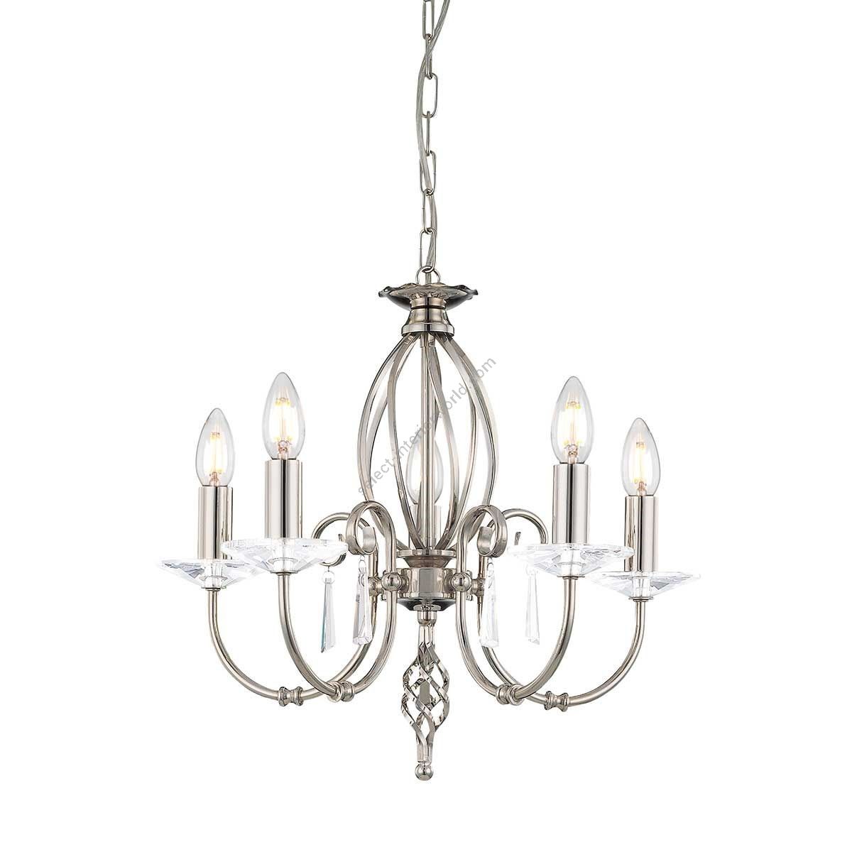 Elstead Lighting / Chandeliers / Aegean 5 Polished Nickel