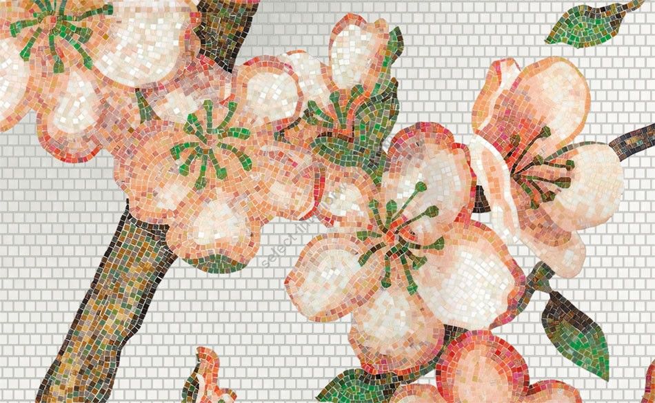 Bisazza / Mosaico - Decorations / Peachtree Oro Bianco (Flora)