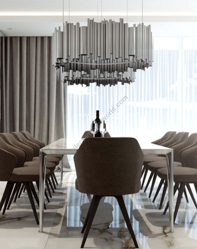 DelightFULL / Chandeliers / Brubeck Mid-century Modern Chandelier in Brass