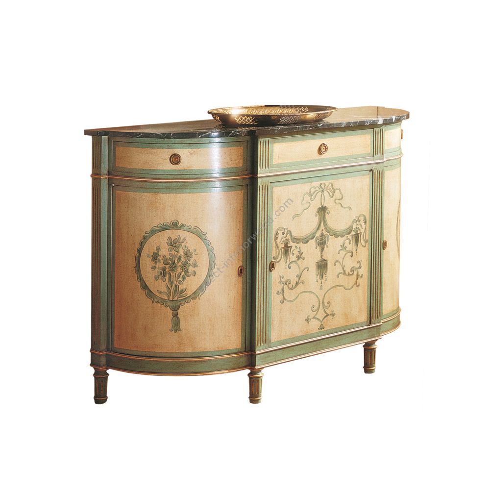 Francesco Molon / Sideboards / New Empire Hand Painted XVII Century Demi-Lune C34.M