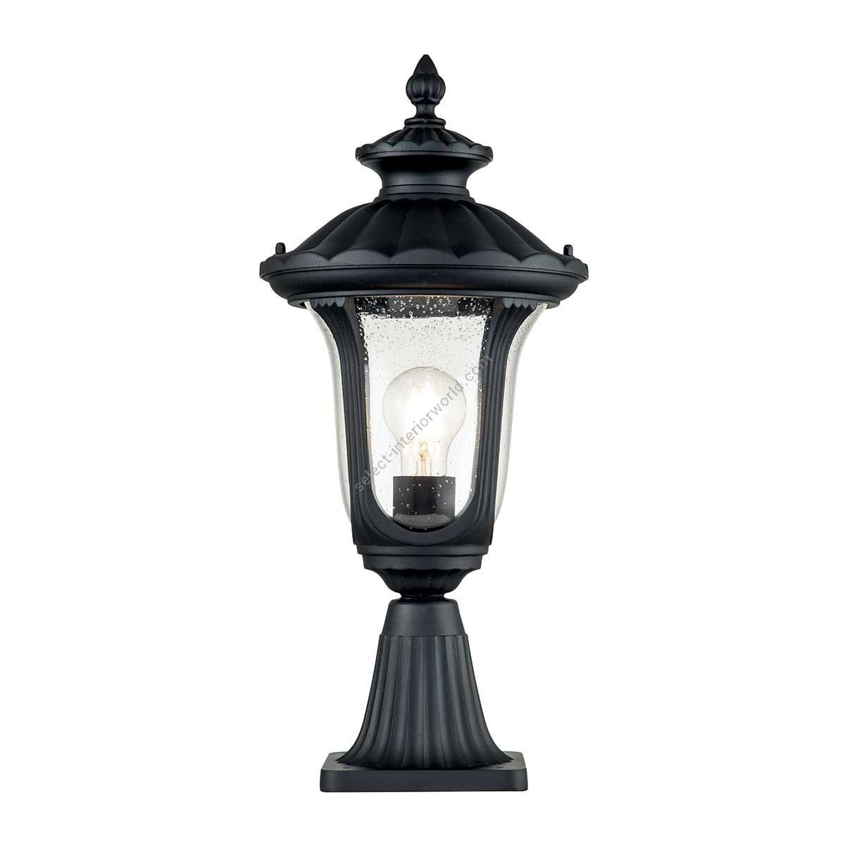 Elstead Lighting / Outdoor Pedestal Lights / Chicago 1 Small Lantern Textured Black