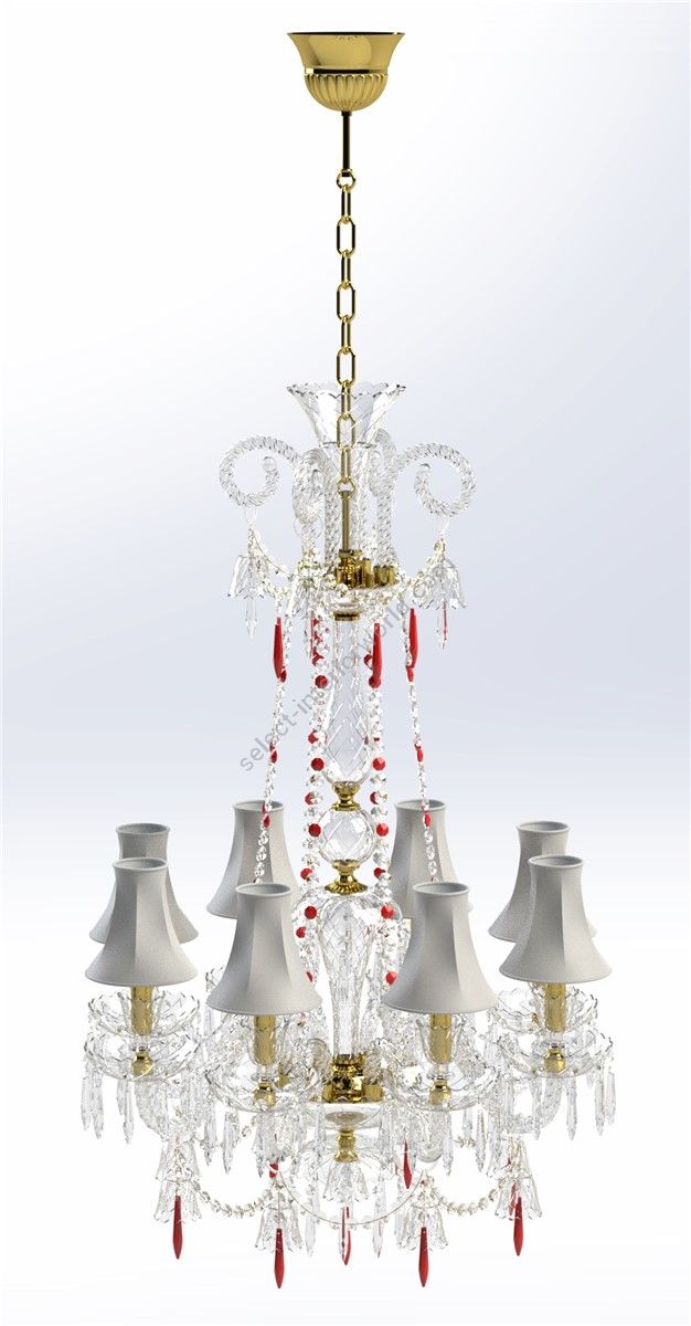 Italian Luxury Lighting / Chandeliers / Elegance Crystal 8 Lights with Lampshades D1202 008