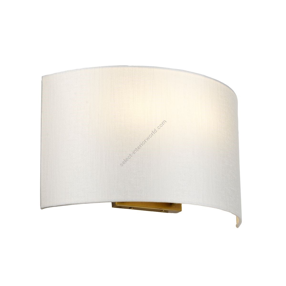 Elstead Lighting / Wall Lights / Cooper Large Curved with Aged Brass Back Plate with Ivory Shade