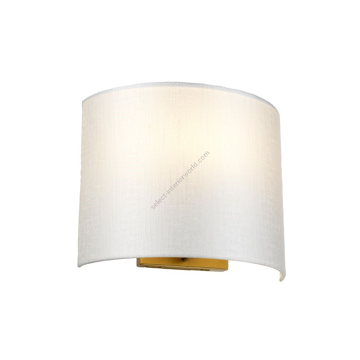 Elstead Lighting / Wall Lights / Cooper Medium Curved with Aged Brass Back Plate with Ivory Shade