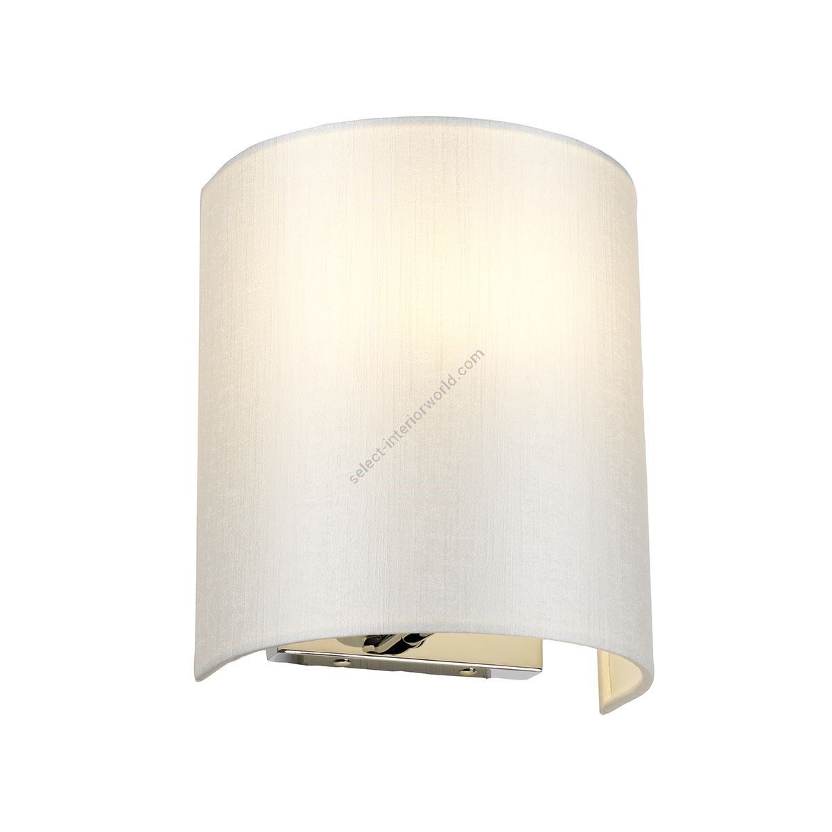 Elstead Lighting / Wall Lights / Cooper Small Curved with Polished Chrome Back Plate & Ivory Shade