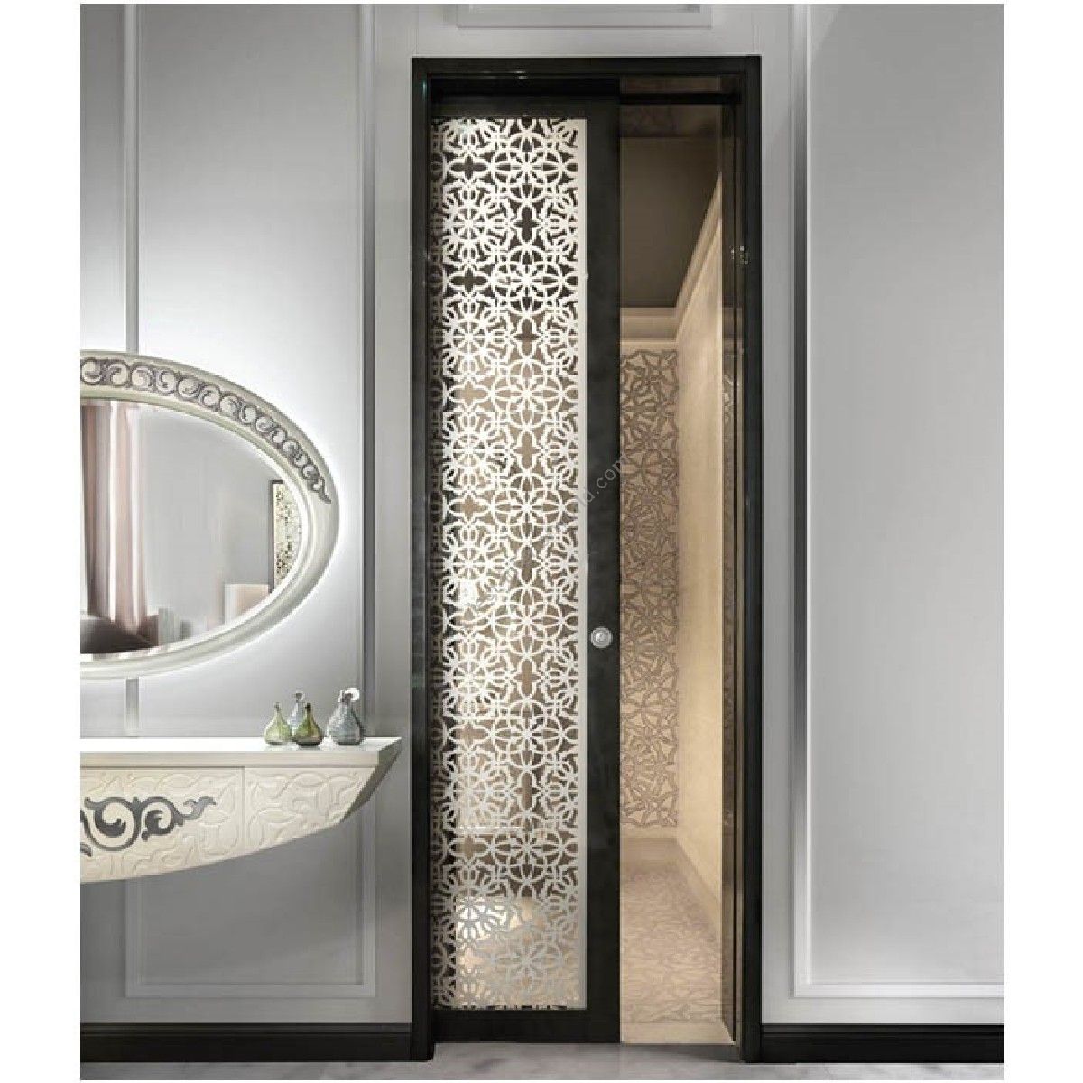 Elledue / Interiors Doors / The Saraya Corian and Glass Sliding D 602-ST