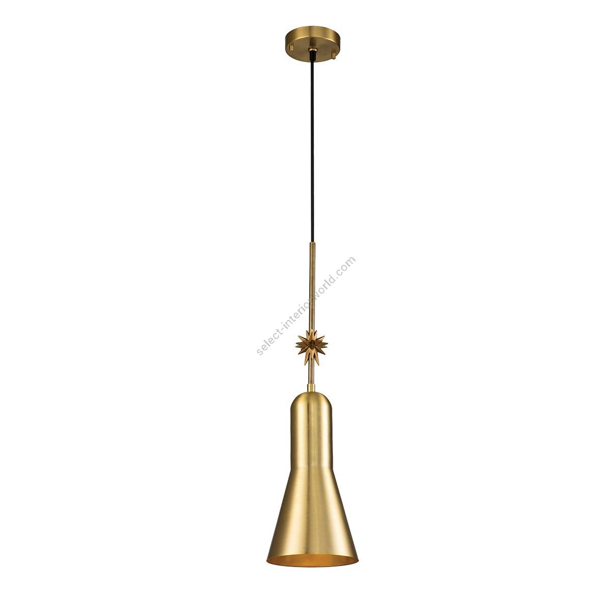 Elstead Lighting / Pendant Lights / Etoile 1lt Medium Aged Brass and Gold Leaf