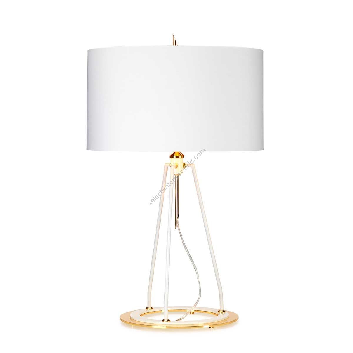 Elstead Lighting / Table Lamps / Ferrara White with Metallic Gold Lining Shade