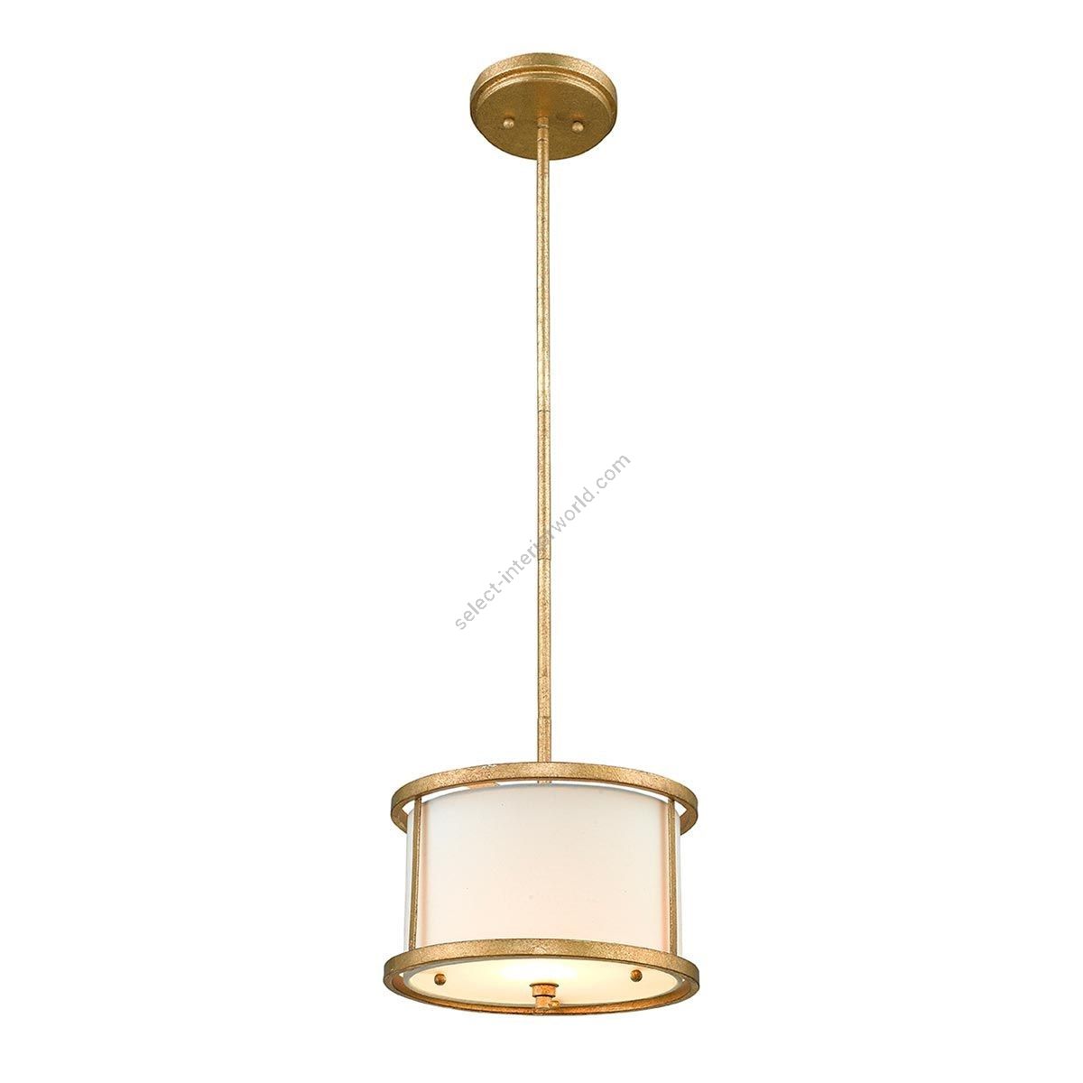 Elstead Lighting / Pendant Lights / Lemuria 1 Duo-Mount Mini Distressed Gold & Ivory Shade