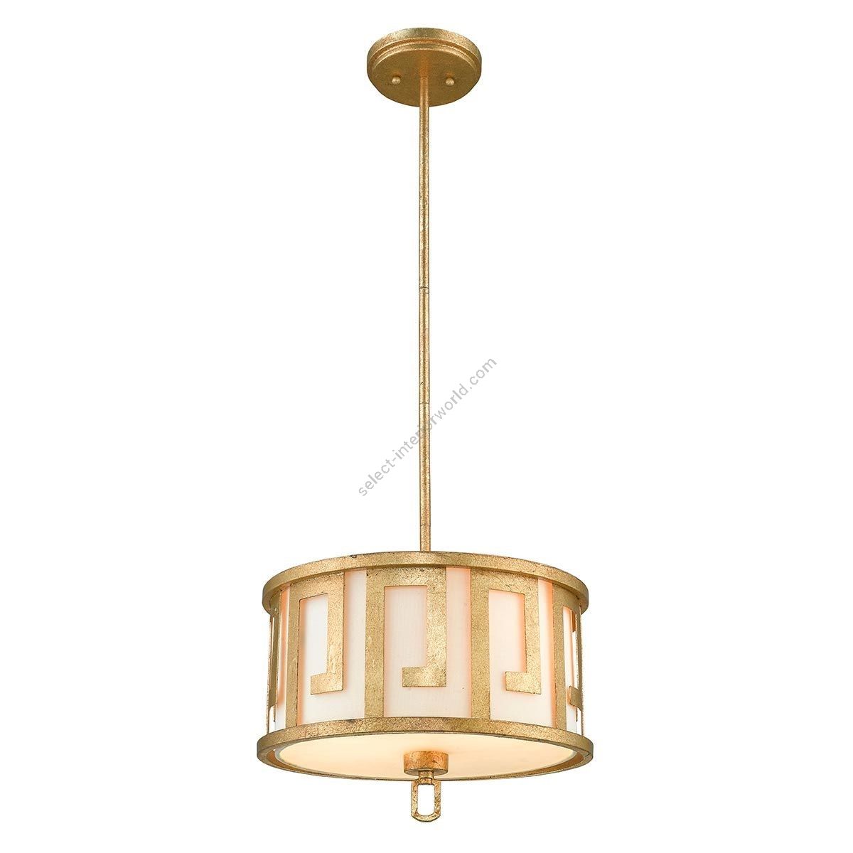 Elstead Lighting / Pendant Lights / Lemuria 2 Medium Distressed Gold & Ivory Shade
