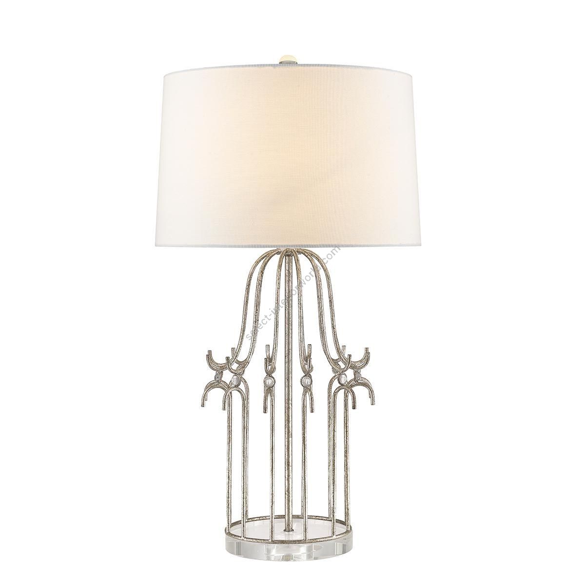 Elstead Lighting / Table Lamps / Stella 1 Distressed Silver with Cream Shade