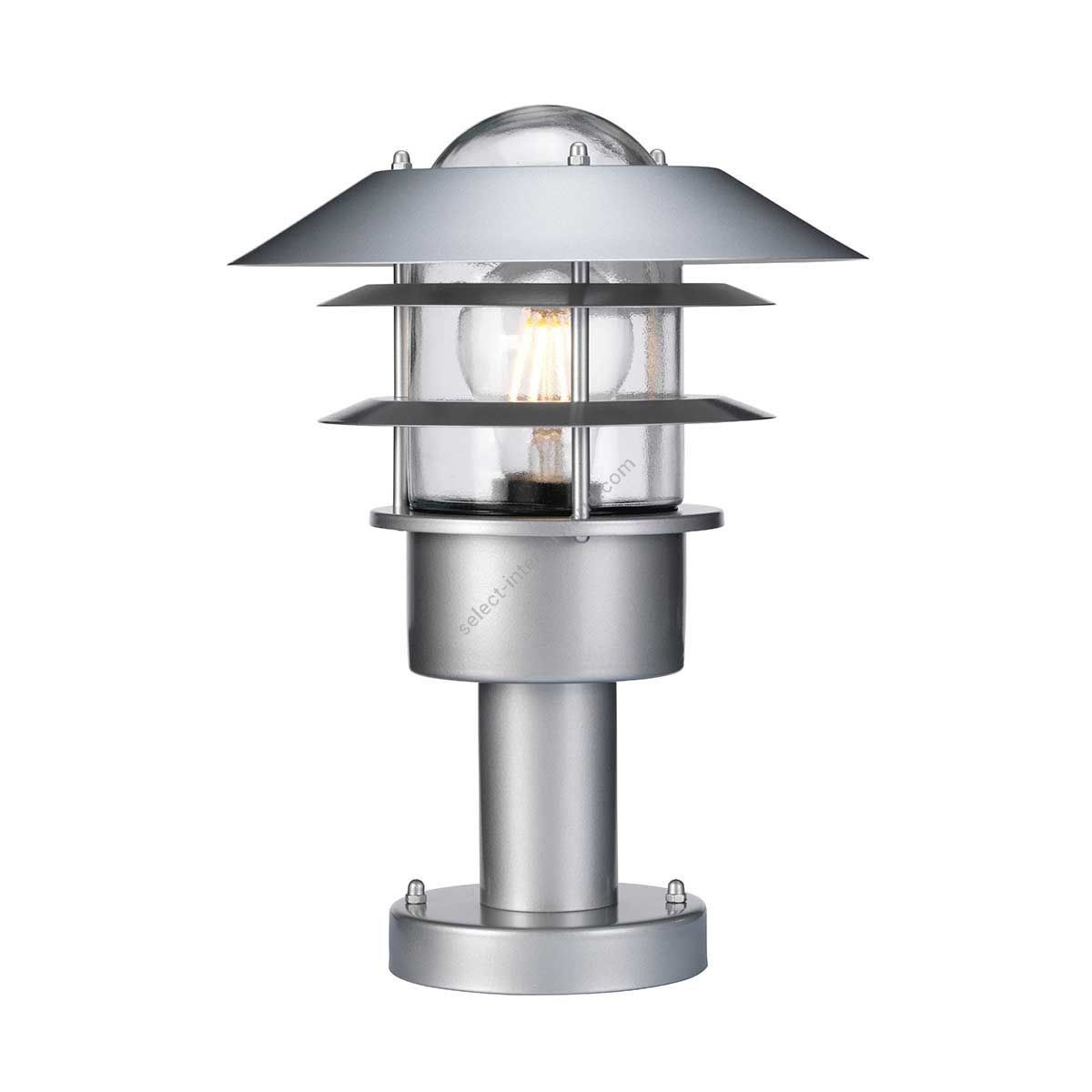 Elstead Lighting / Outdoor Pedestal Lights / Helsingor 1 Lantern Silver