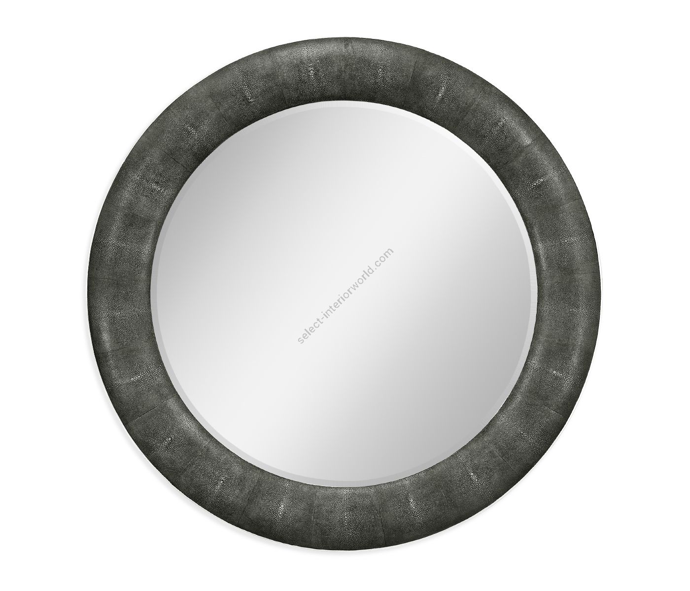 Jonathan Charles / Anthracite Faux Shagreen Circular Mirror