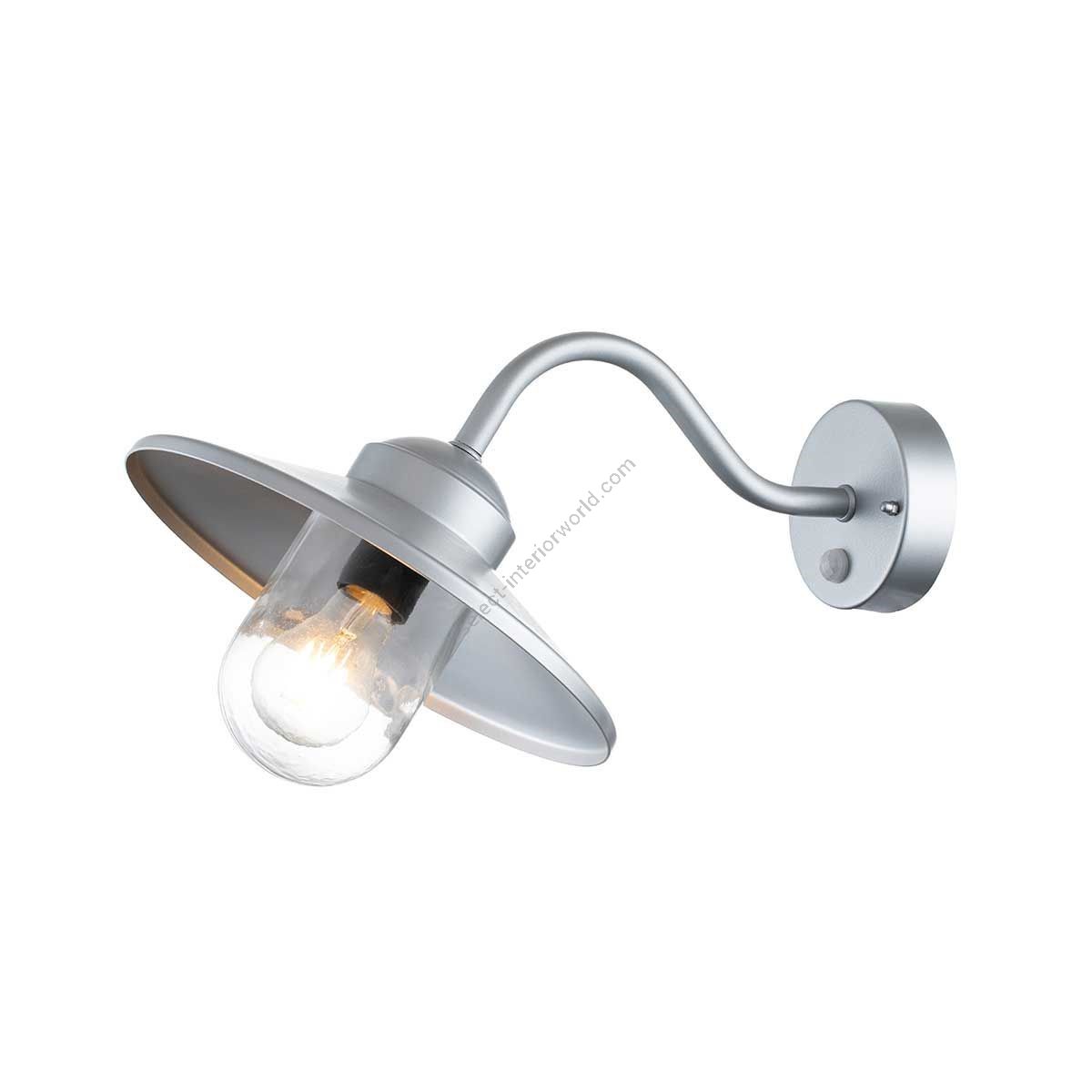 Elstead Lighting / Outdoor Wall Lights / Klampenborg 1 Lantern with PIR Silver