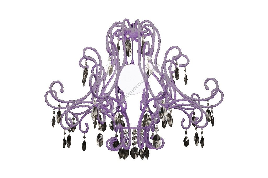 Mechini / Chandeliers / Wrought Iron with Coloured Crystal L-CORDA/1 VIOLET