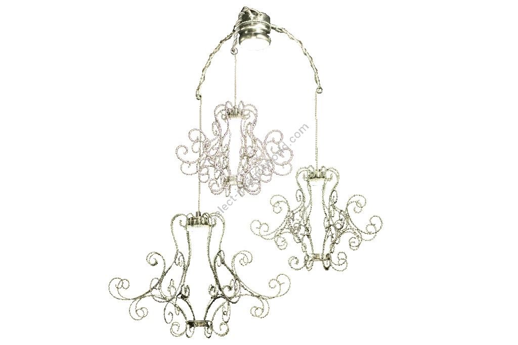 Mechini / Chandeliers / Wrought Iron 4 Light L-CORDA/3 NAKED