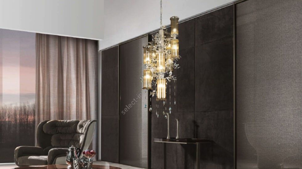 Mechini / Chandeliers / Wrought Iron and White Crystal Balls L-MEK11/10