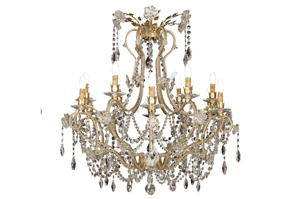 Mechini / Chandeliers / Bohemian Crystal and Clear Pearl Banding L179/12