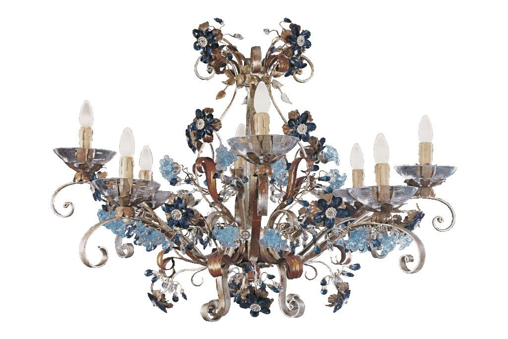 Mechini / Chandeliers / Coloured Bohemian Crystal and Murano Glass L264/8