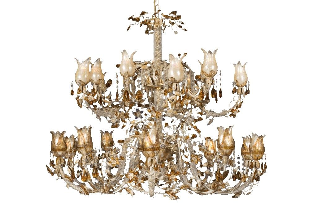 Mechini / Chandeliers / Bohemian Crystal & Murano Glass and Pearl Banding L268/20