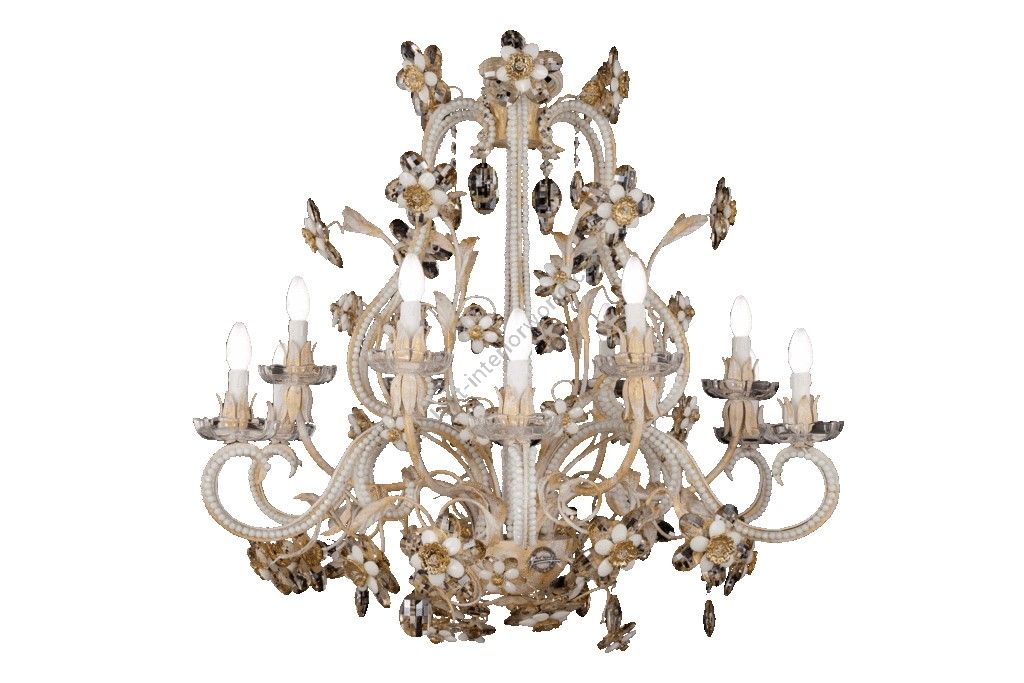 Mechini / Chandeliers / Bohemian Crystal and Coloured Pearl Banding L295/12