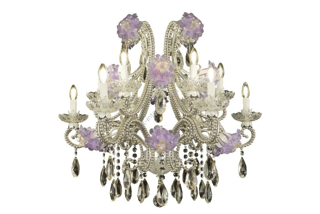 Mechini / Chandeliers / Clear Bohemian Crystal & Murano Glass L323/12 MH