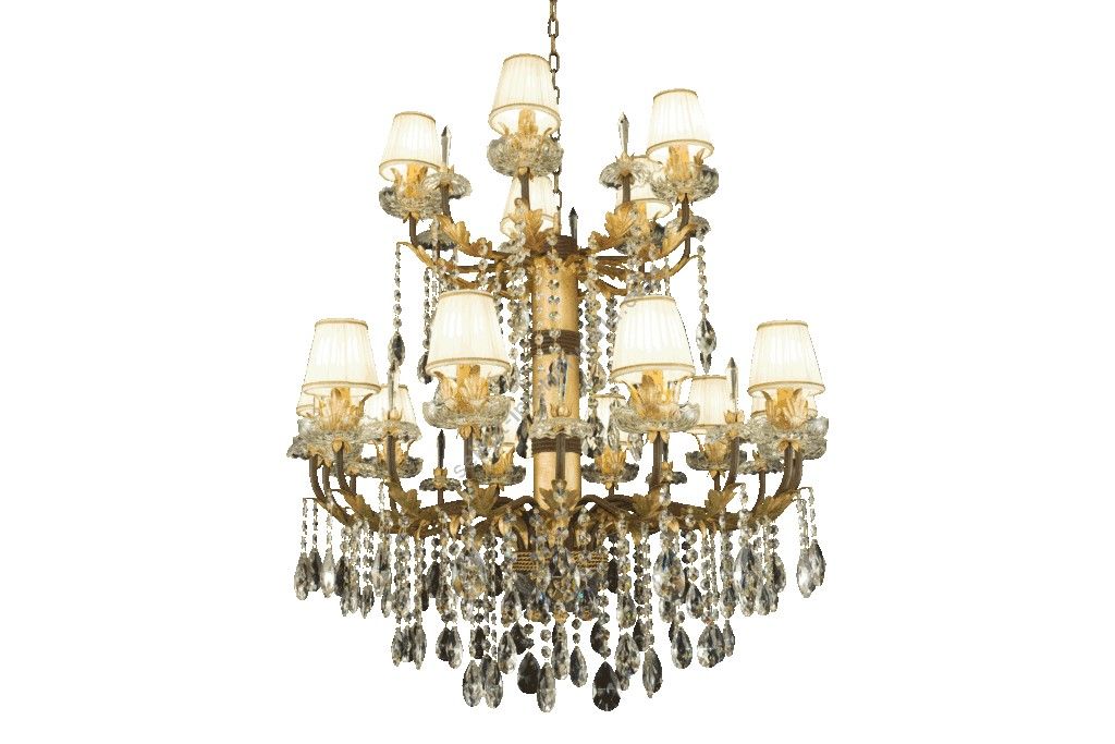 Mechini / Chandeliers / Bohemian Crystal and Silk Lampshades L324/15