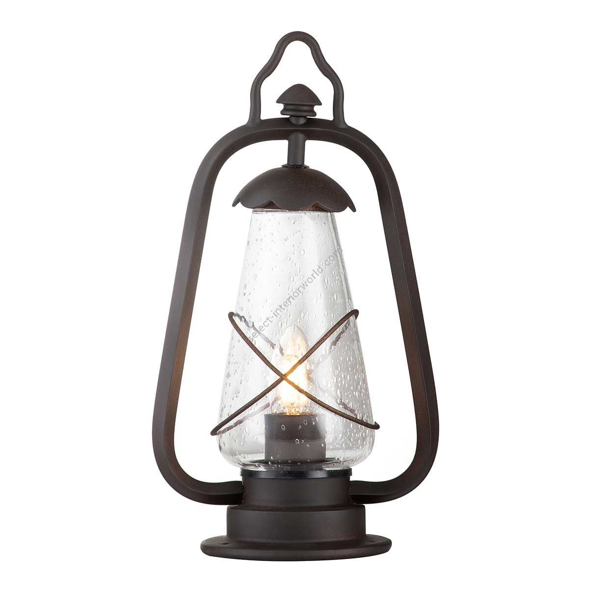Elstead Lighting / Outdoor Pedestal Lights / Miners 1 Lantern Old Bronze