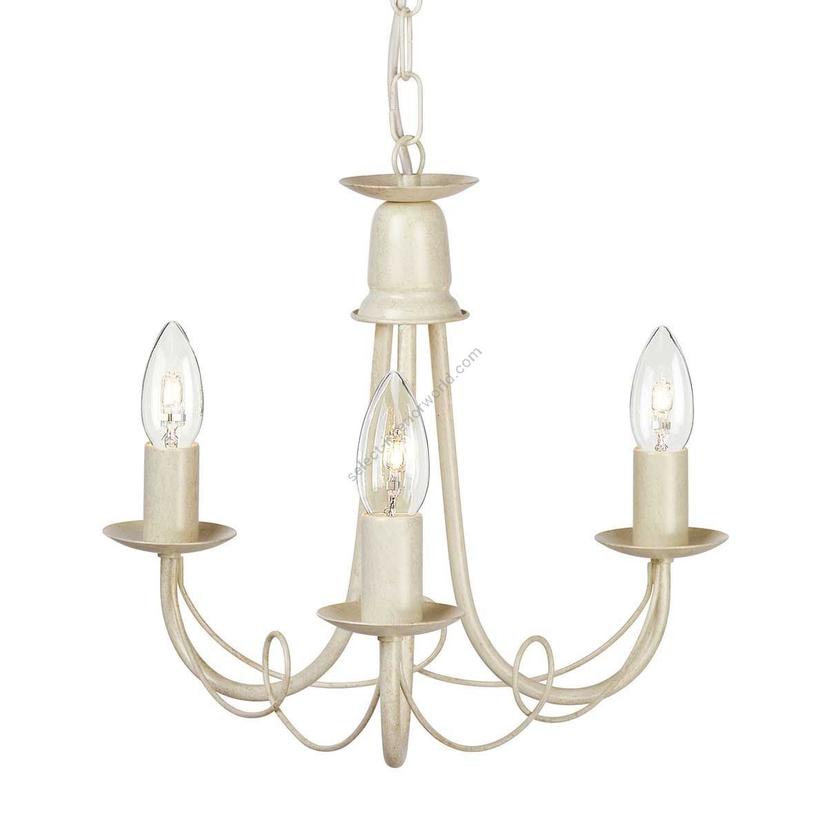Elstead Lighting / Chandeliers / Minster 3 Light Chandelier - Ivory / Gold Patina