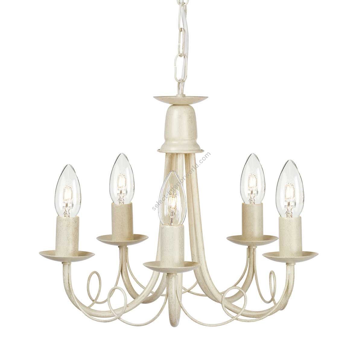 Elstead Lighting / Chandeliers / Minster 5 Ivory & Gold Patina