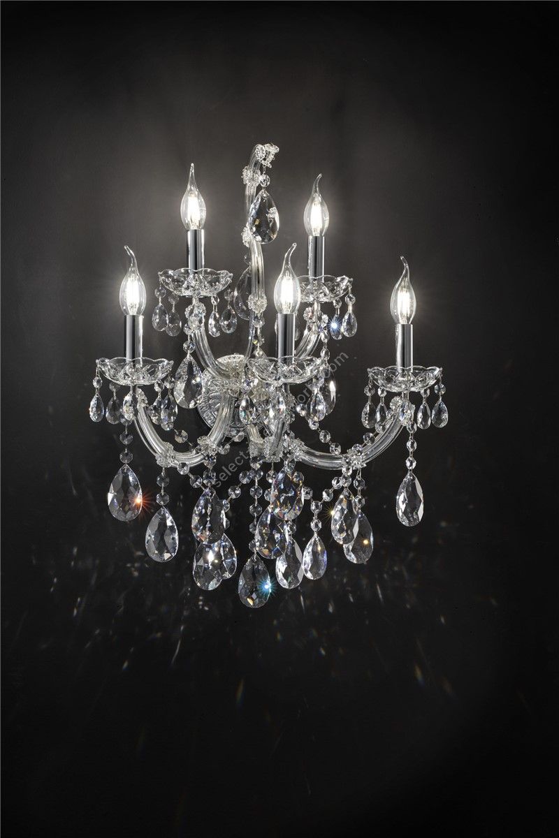 Italian Luxury Lighting / Wall Sconces / Maria Theresa Silver 5 Lights OPERA 005