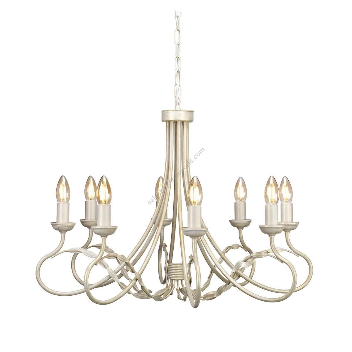 Elstead Lighting / Chandeliers / Olivia 8 Ivory & Gold Patina