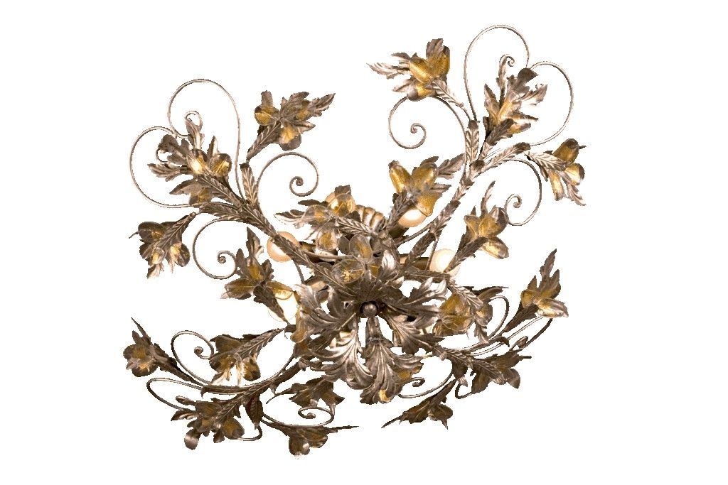 Mechini / Ceiling Lights / Wrought Iron with Murano Glass 7 Lights P338/7