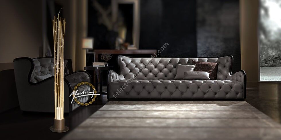 Mechini / Floor Lamps / Wrought Iron & Fabric Lampshade PT-BAMBOO/1