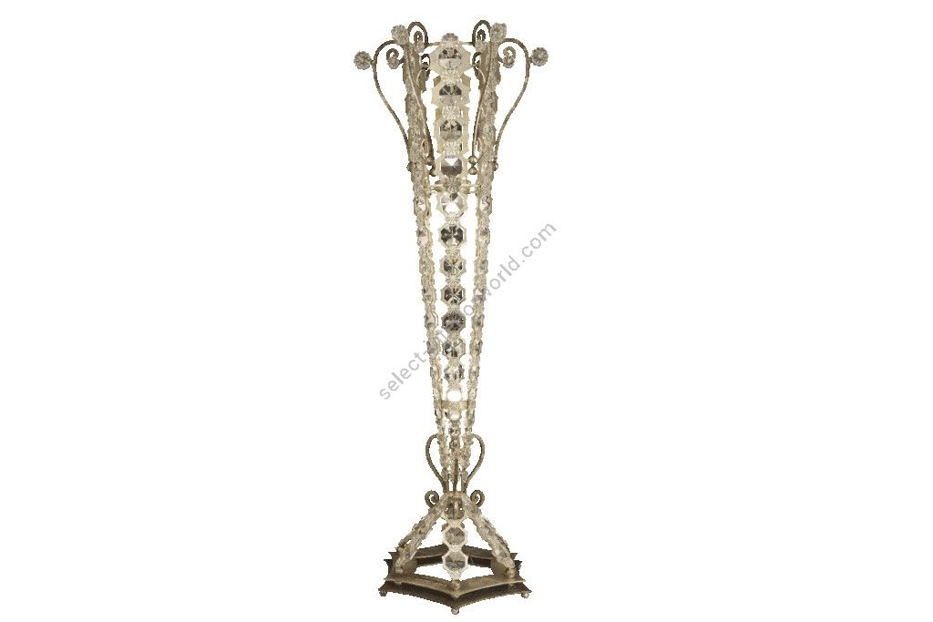 Mechini / Floor Lamps / Wrought Iron with Clear Bohemian Crystal PT796/4