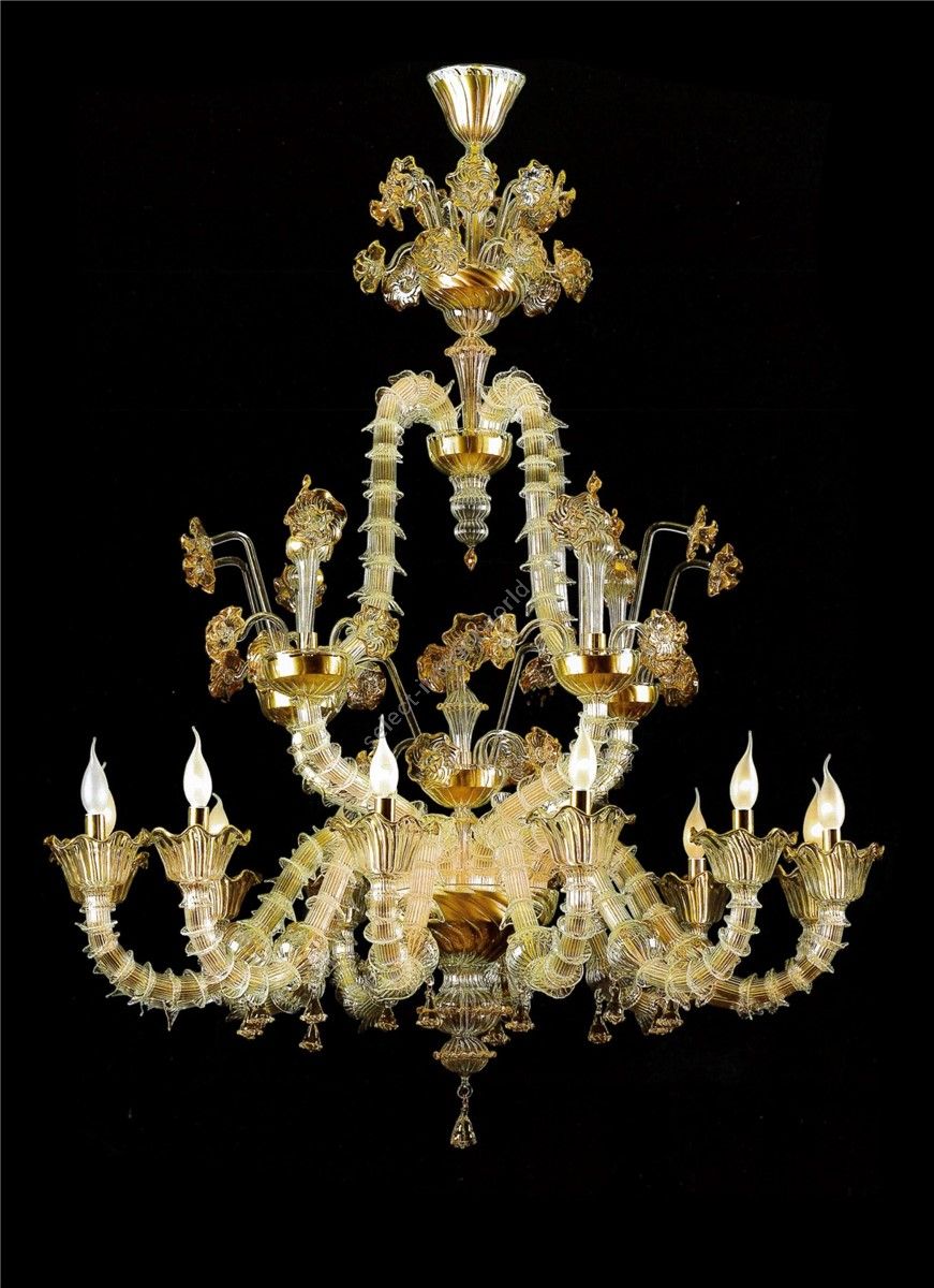 Italian Luxury Lighting / Chandeliers / Venetian Glass Murano Glass 12-Light V7478 012