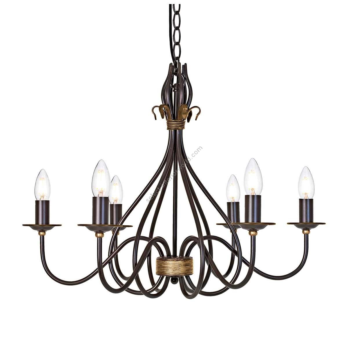 Elstead Lighting / Chandeliers / Windermere 6 Rust & Gold