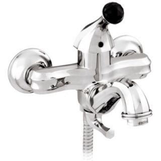 Bronces Mestre / Bath-Shower Fittings / Bath shower monolever mixer with Swarovski black crystal 038112.N00.50