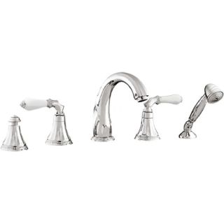 Bronces Mestre / Bath-Shower Fittings / Five holes bath set with white porcelain 058516.L00.50
