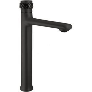 Bronces Mestre / Washbasin Fittings / High monolever basin mixer with black porcelain 065503.LN0.84