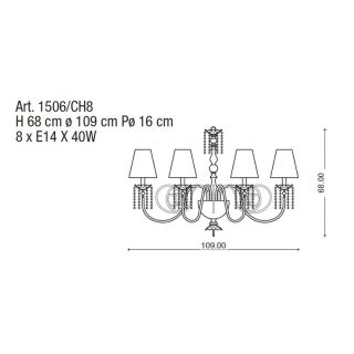Il Paralume Marina / Chandelier / 1506/CH8