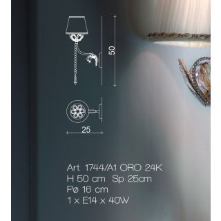 Il Paralume Marina / Wall Lamp / 1744/A1 ORO 24K