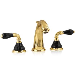 Bronces Mestre / Washbasin Fittings / Three holes basin set with black porcelain 233501.N000.00