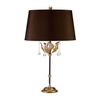 Elstead Lighting / Table Lamps / Amarilli 1 Bronze & Gold Patina with Brown Shade