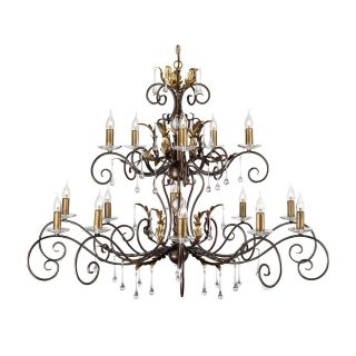 Elstead Lighting / Chandeliers / Amarilli 15 Bronze with Gold Patina
