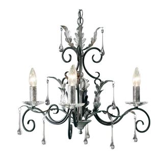 Elstead Lighting / Chandeliers / Amarilli 3 Black with Silver Patina
