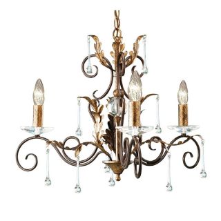 Elstead Lighting / Chandeliers / Amarilli 3 Bronze with Gold Patina