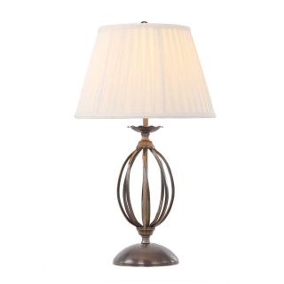 Elstead Lighting / Portable & Desk Lamps / Artisan 1 Light Table Lamp with Ivory Shade - Aged Brass