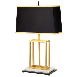 Elstead Lighting / Table Lamps / Atlas Black Shade & Brushed Brass